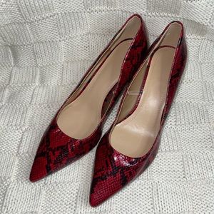 H&M snakeskin-patterned Chunky Heels